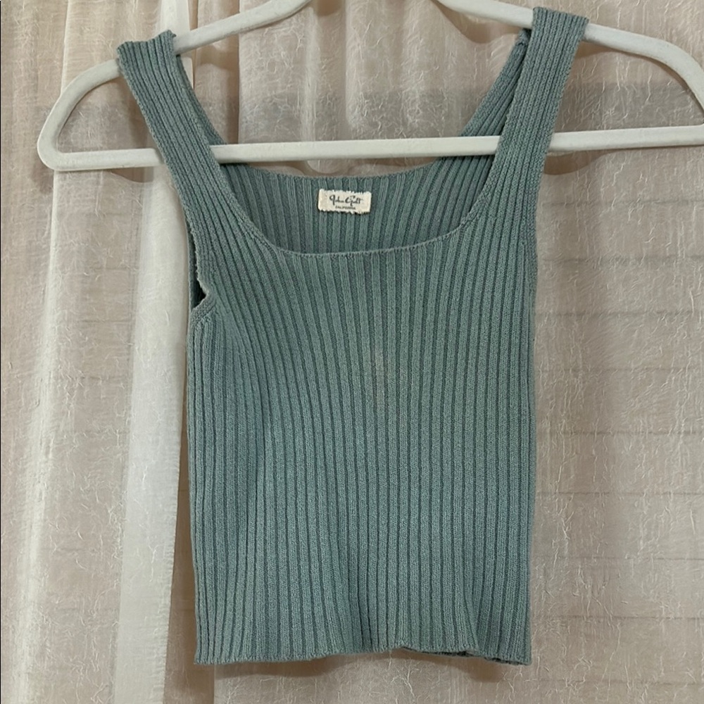 Blue Ribbed Tank Top John galt